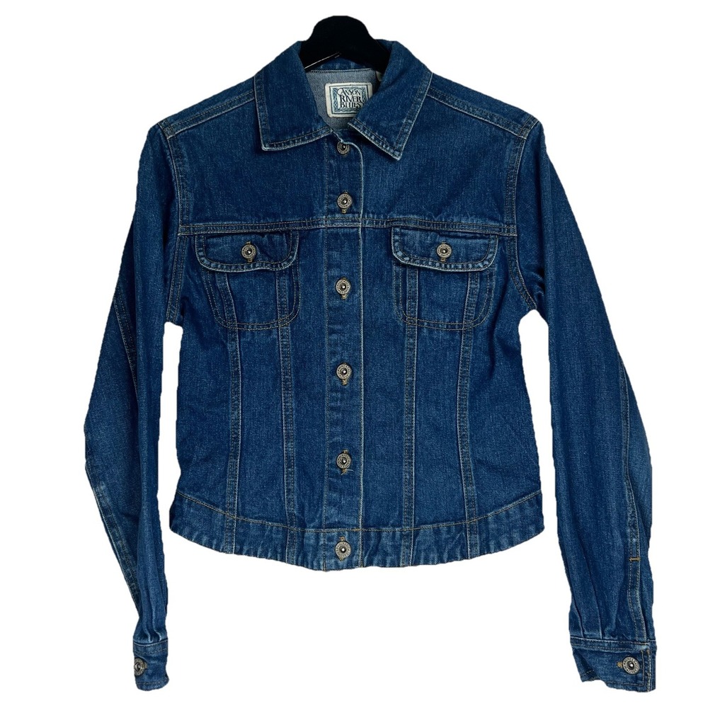 Canyon River Blues Womens‎ Medium Wash Denim Trucker Jacket Size M 100% Cotton